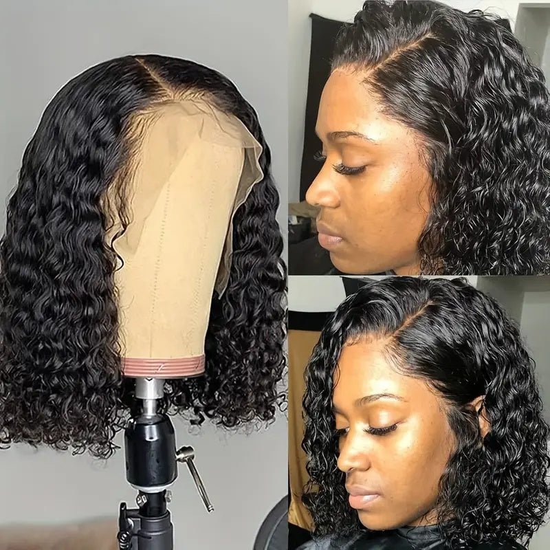 14 Inch Jerry Curly Bob Wig – Glueless Lace Front, Beginner Friendly
