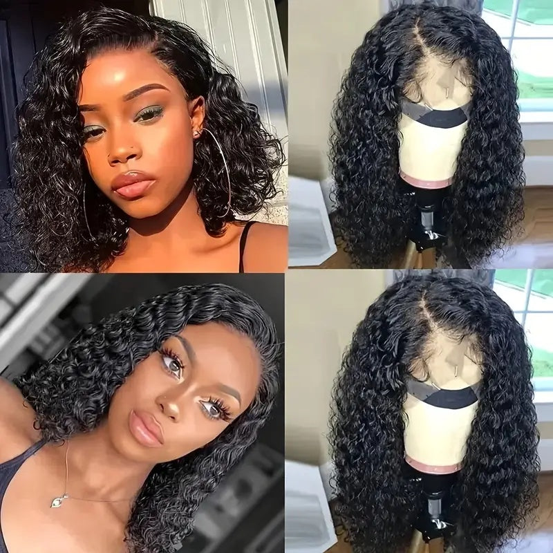 14 Inch Jerry Curly Bob Wig – Glueless Lace Front, Beginner Friendly