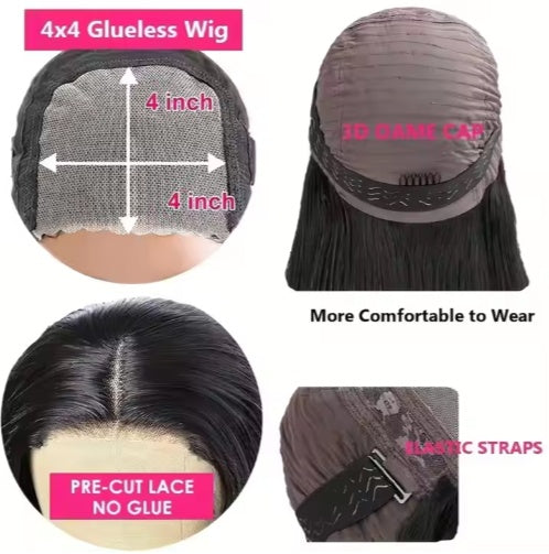 Glueless Loose Deep Wave Wig – 70% Human Hair, HD Transparent Lace, 200% Density
