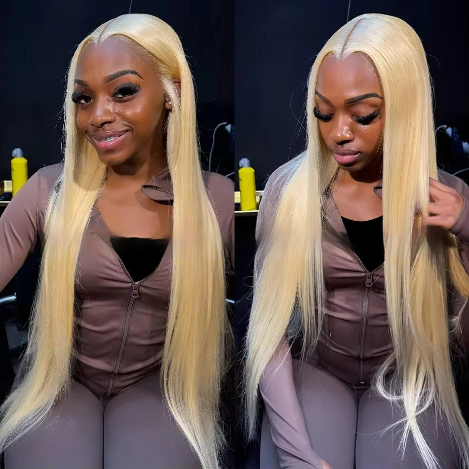 Luxury 613 Blonde Wig – 100% Human Hair, Silky Straight, 12–40 Inch, Dye Any Color