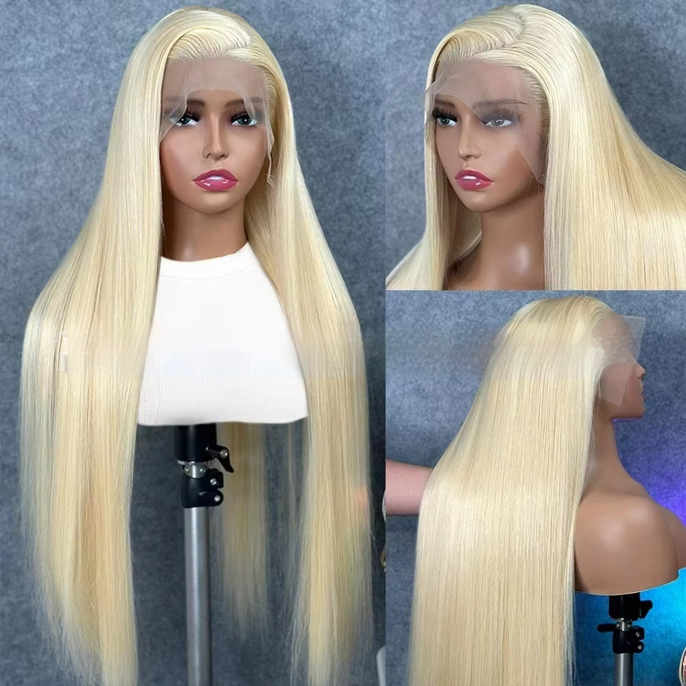 Luxury 613 Blonde Wig – 100% Human Hair, Silky Straight, 12–40 Inch, Dye Any Color