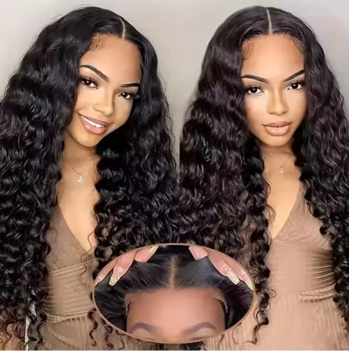 Glueless Loose Deep Wave Wig – 70% Human Hair, HD Transparent Lace, 200% Density