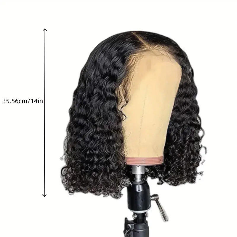 14 Inch Jerry Curly Bob Wig – Glueless Lace Front, Beginner Friendly