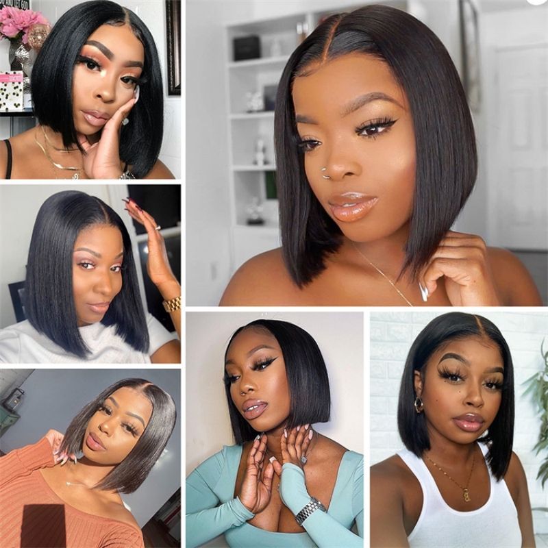 4x4 Transparent Lace Front Bob Wig – Glueless Human Hair, Natural Look, Beginner Friendly