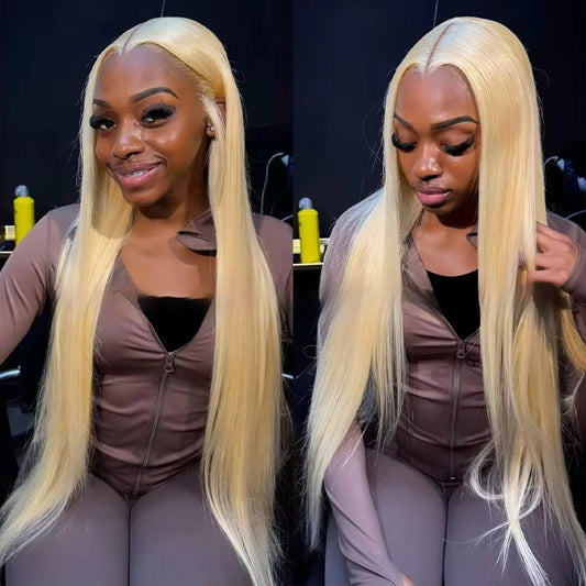 Luxury 613 Blonde Wig – 100% Human Hair, Silky Straight, 12–40 Inch, Dye Any Color
